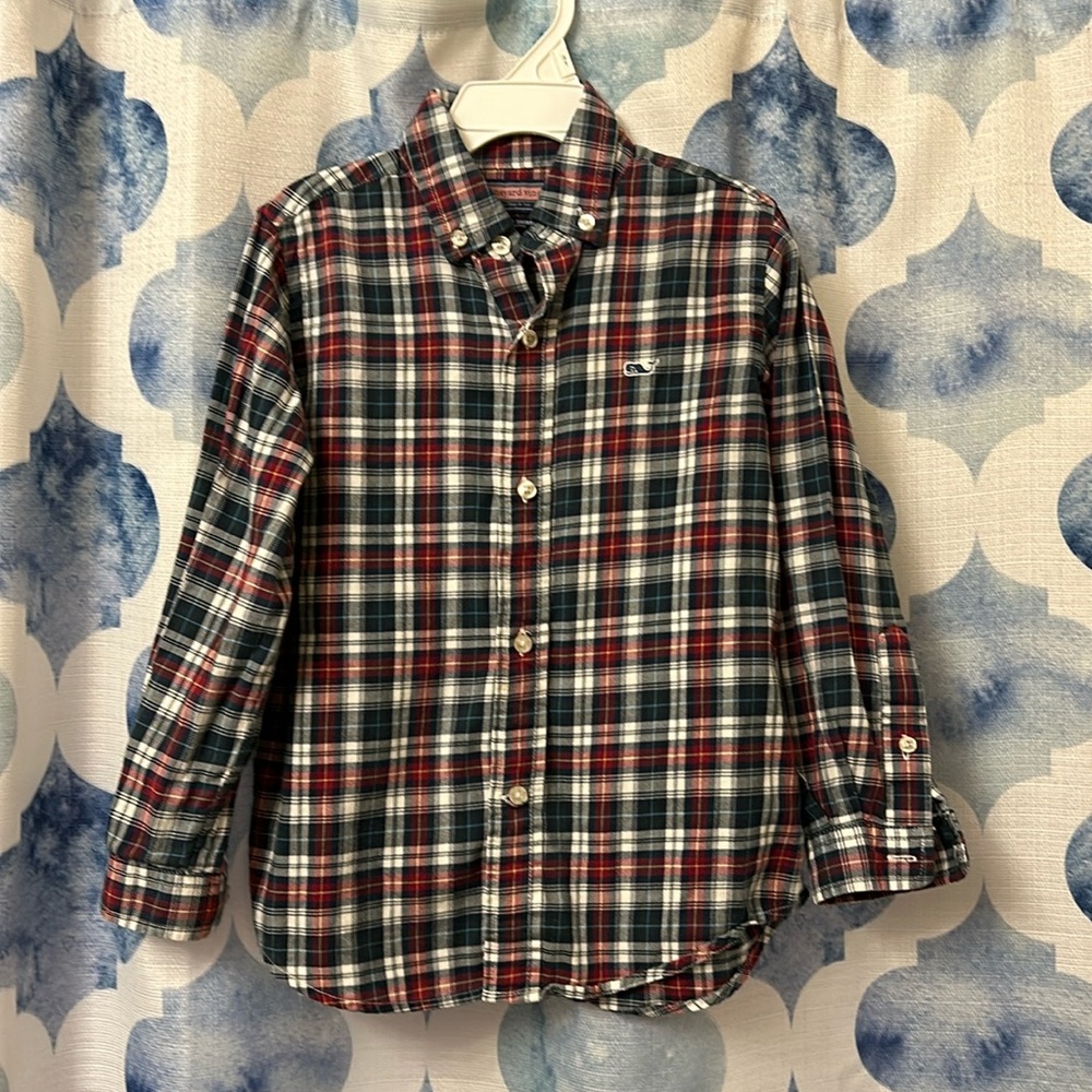 Vineyard Vines lightweight flannel plaid button down shirt size 4t
